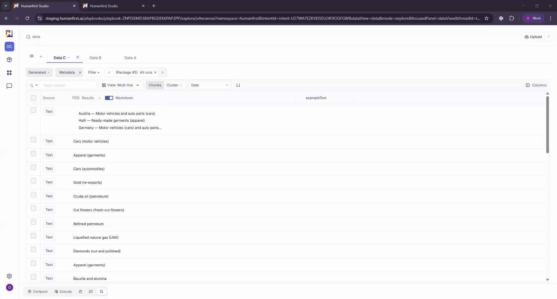 Viewing generated data