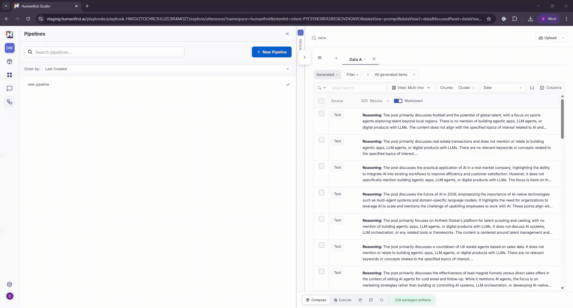 Viewing pipeline results