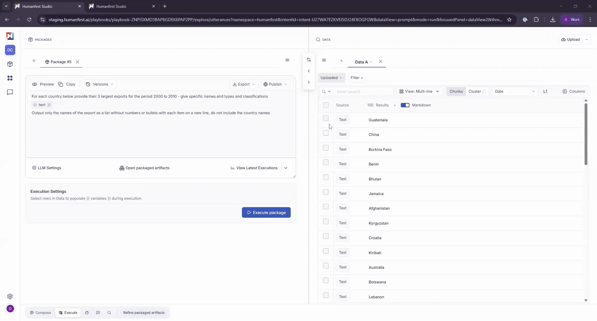 PRunning a package over multiple items
